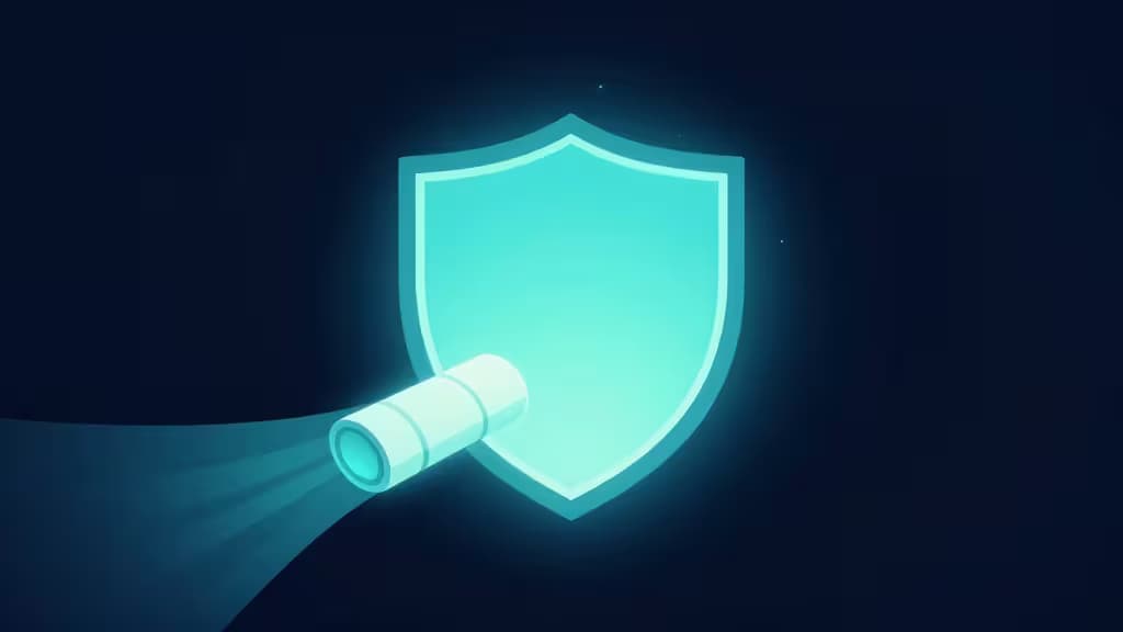 Abstract illustration of a glowing streaming device surrounded by a protective shield of light, symbolising VPN security on a Firestick.