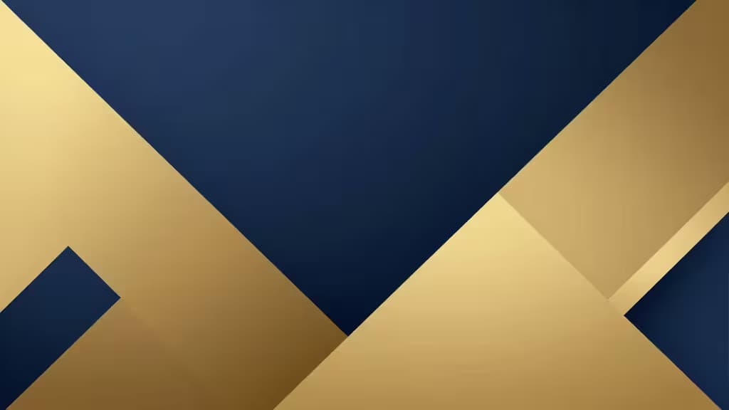 Abstract gold and navy geometric shapes symbolize secure crypto IRA investments for Polish audiences.