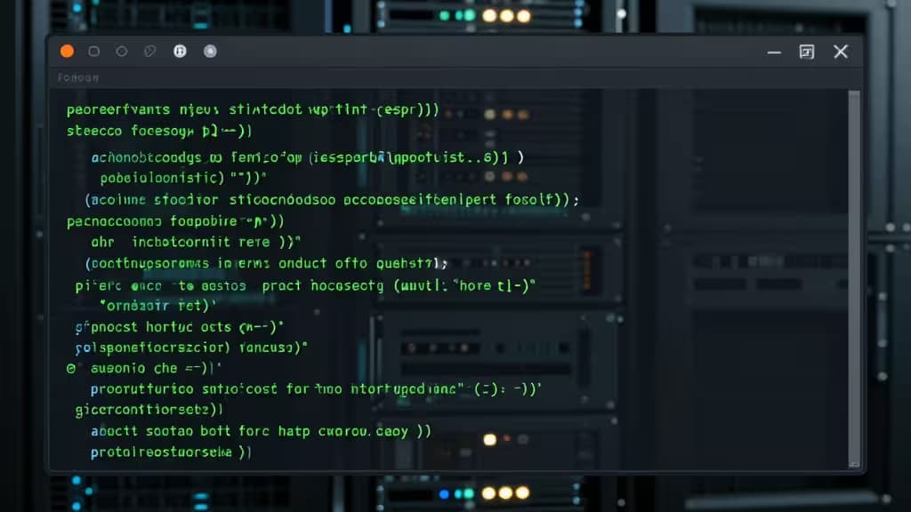 Dark terminal window displays green code against server rack background, highlighting CLI tools for DevOps.