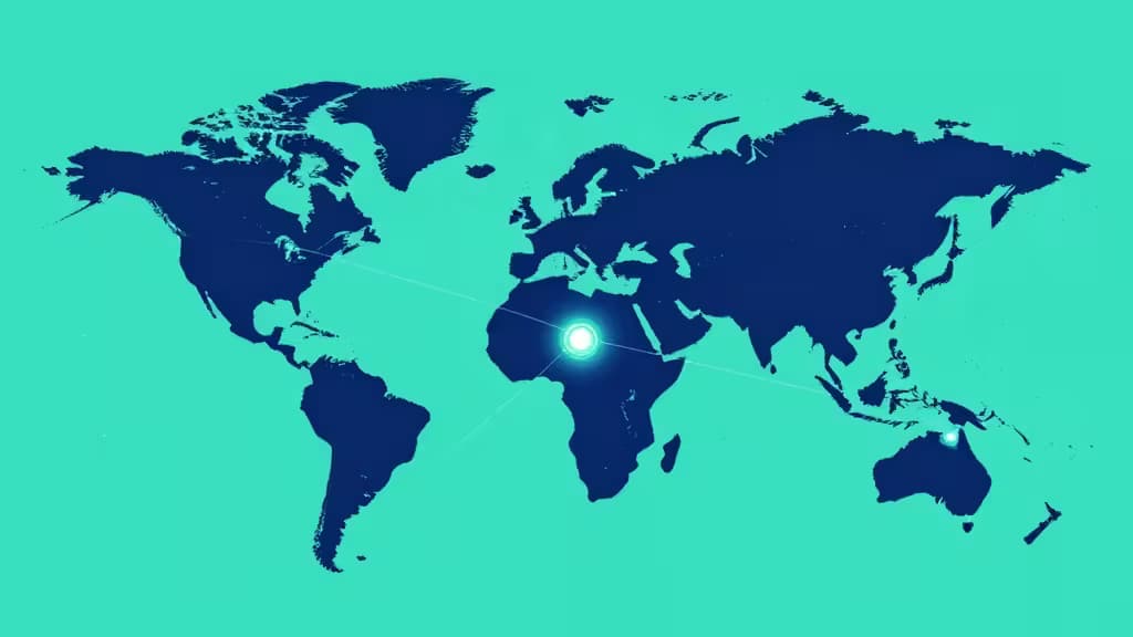 A glowing server node on a teal world map illustrates secure, self-hosted VPN access to global AI tools like ChatGPT.