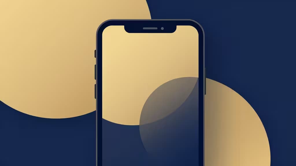 A smartphone with a gold screen and dark blue background, symbolizing modern crypto trading platforms.