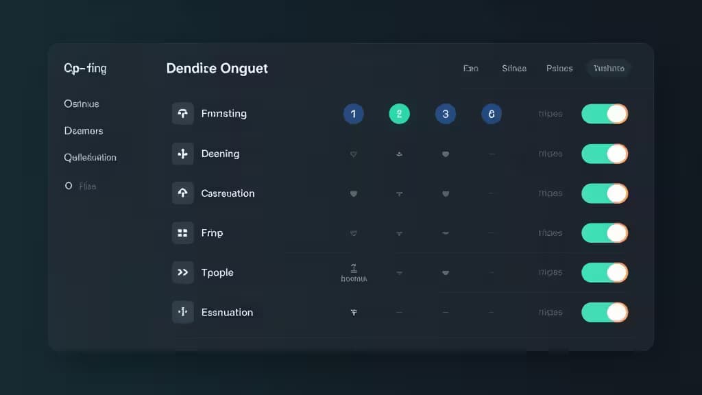 Um dashboard de tema escuro exibe interruptores e feature flags para gestão de lançamentos de aplicações, oferecendo uma alternativa económica ao LaunchDarkly.