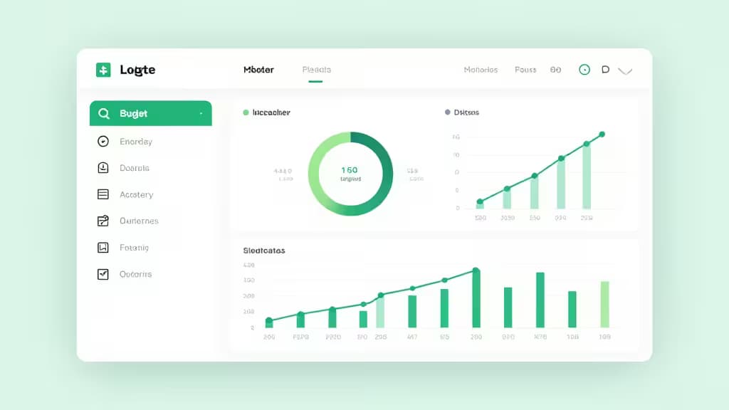 A clean dashboard interface with green-themed charts and navigation, showcasing budget-friendly log management tools for small teams.