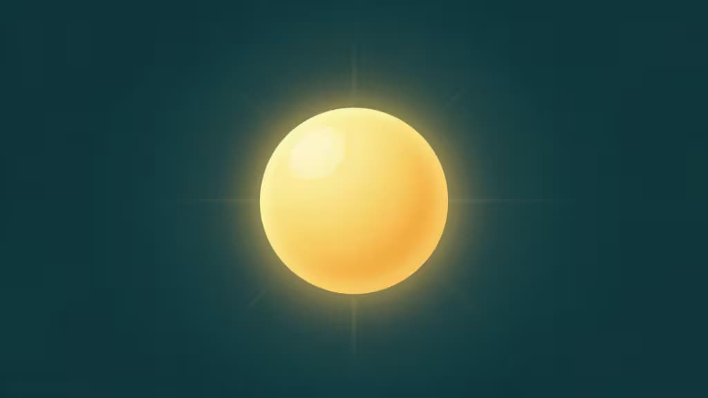 Ilustración abstracta de un orbe dorado radiante sobre una cuadrícula geométrica en tonos teal, representando el ecosistema blockchain de Solana.