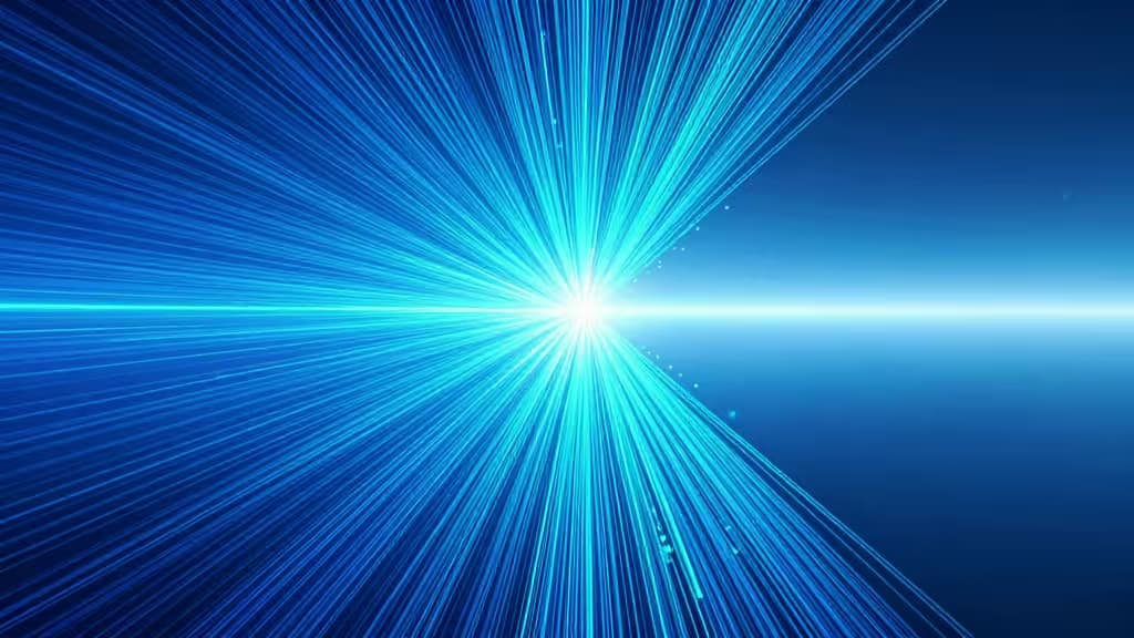 Blue light rays burst from center, symbolizing high-speed WireGuard VPN performance.
