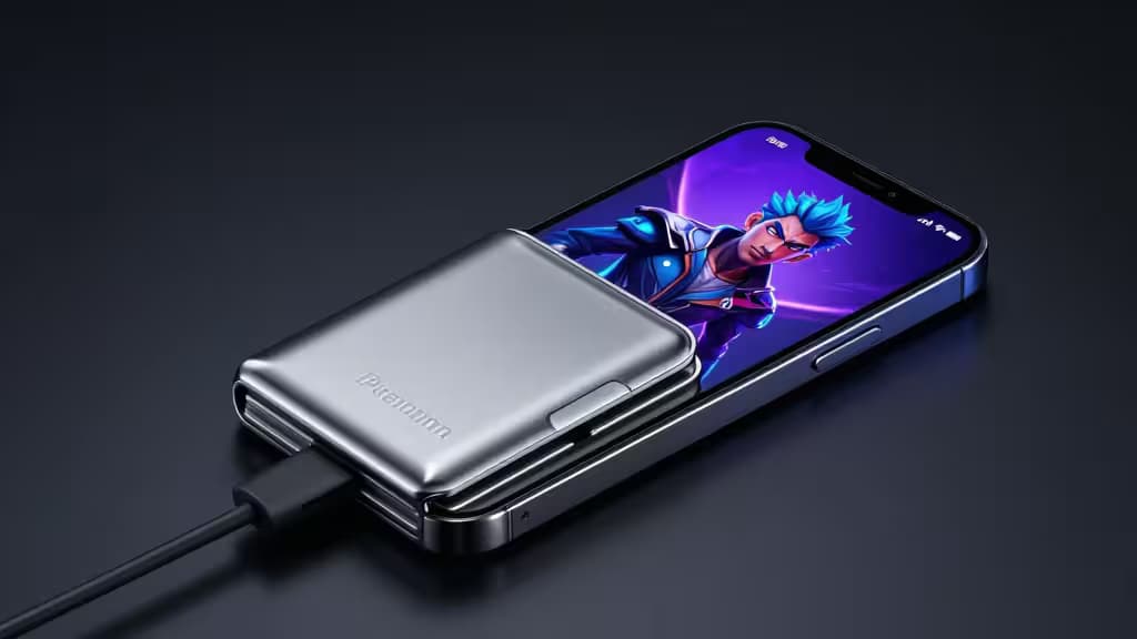 Sleek silver crypto wallet connects to smartphone displaying vibrant NFT artwork.