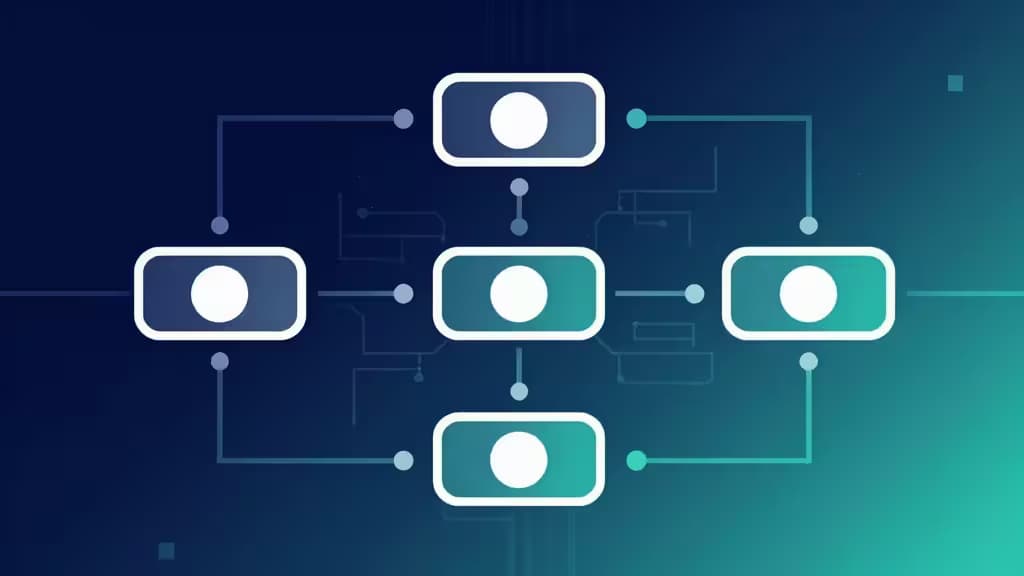 Five glowing toggle switches connect via circuit lines on a gradient blue-green background, symbolizing affordable self-hosted feature flag alternatives.