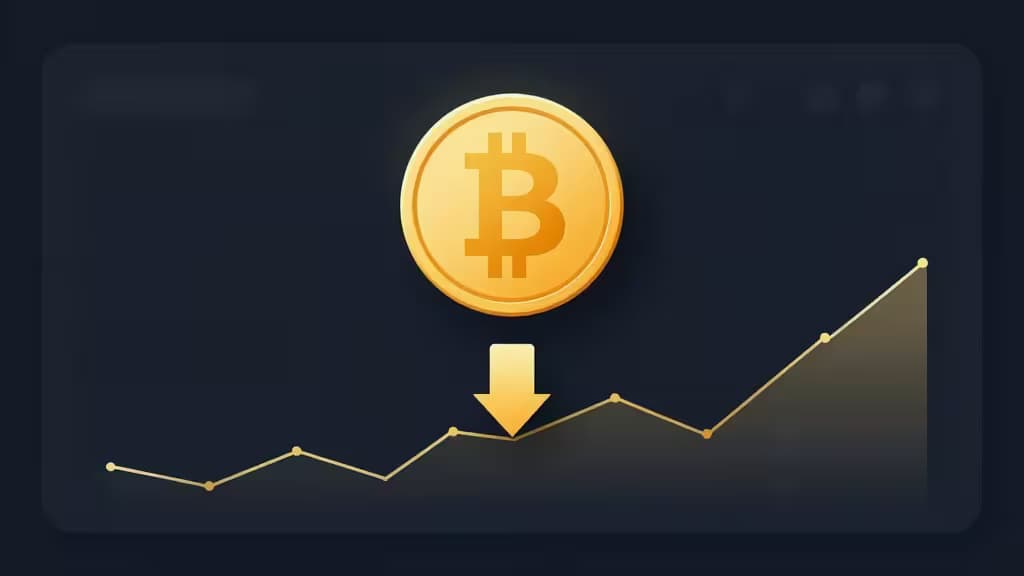 Золотая монета Bitcoin парит над восходящим графиком, символизируя доступные способы покупки криптовалюты.