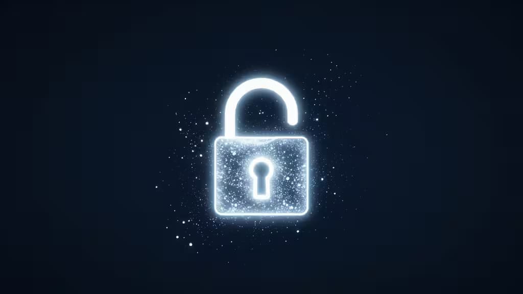 A glowing padlock symbolizes secure, anonymous browsing without phone verification in VPN services.