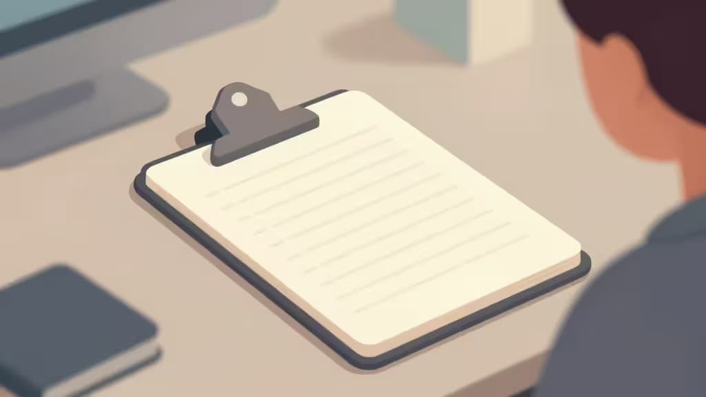 Un terapista consulta un blocco note digitale luminoso su una scrivania dai toni caldi, simboleggiando la documentazione AI sicura.