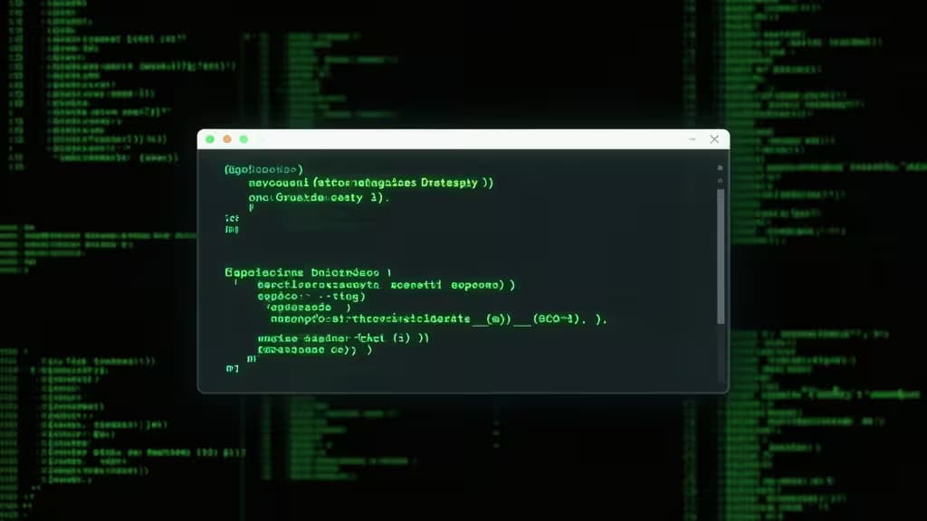 Una ventana de terminal mostrando código verde sobre fondo oscuro, simbolizando herramientas CLI para DevOps.