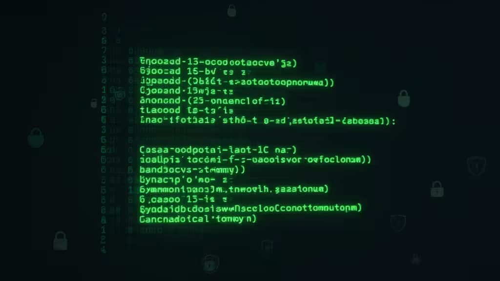 Green terminal code with padlock icons symbolizes secure DevOps automation tools.