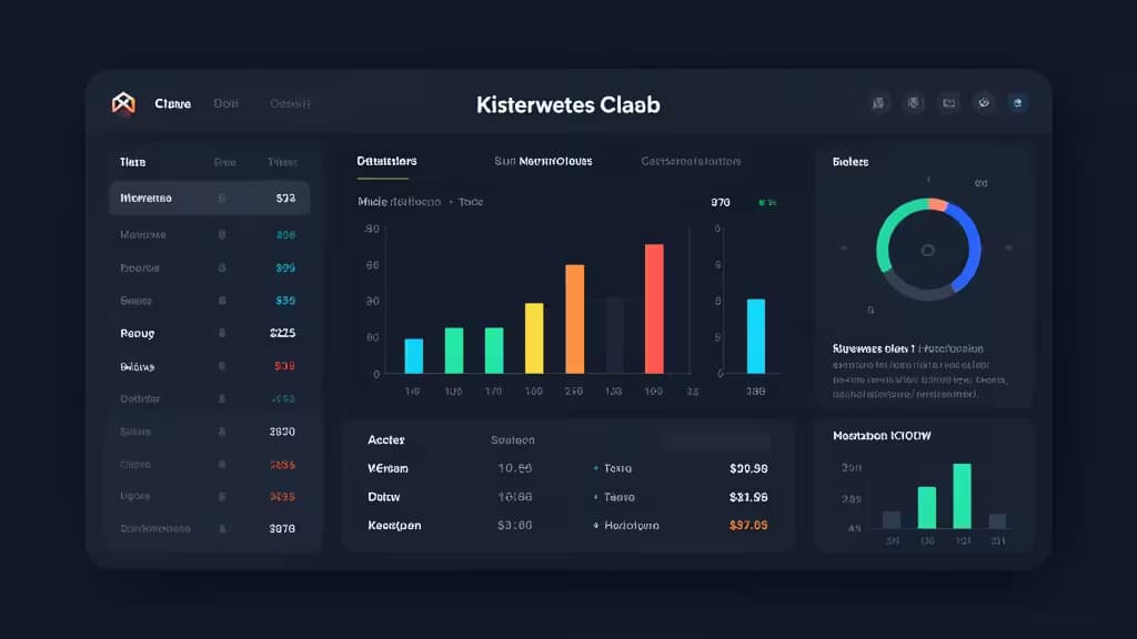 Dark-themed Dashboard-Interface mit farbigen Balken- und Donut-Diagrammen für Kubernetes-Cluster-Monitoring-Metriken.